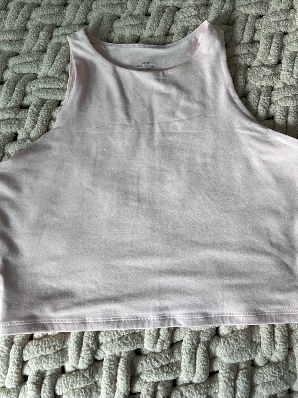 Women's Light Pink Sleeveless Cropped Tank Top